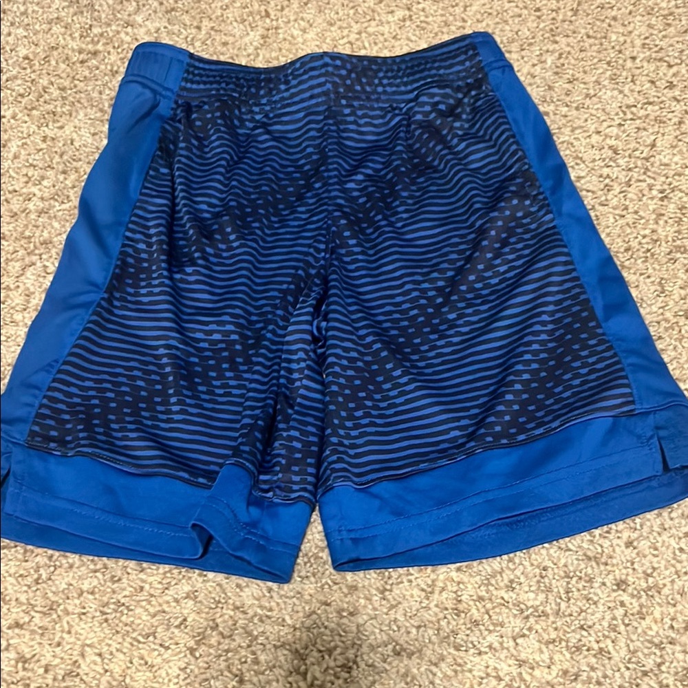 Blue Striped Athletic Shorts